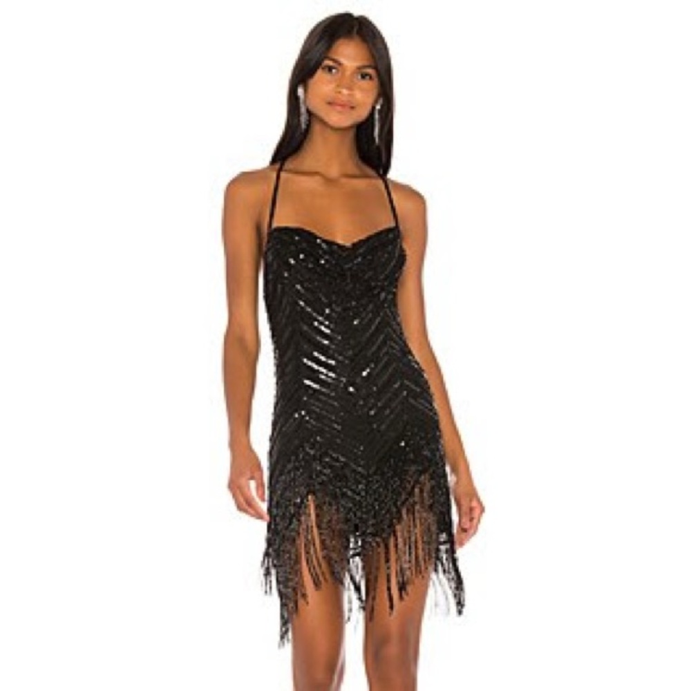 LPA Revolve Stefani Mini Gatsby Tassel Sequin Dress S-M RRP $500 SOLD OUT